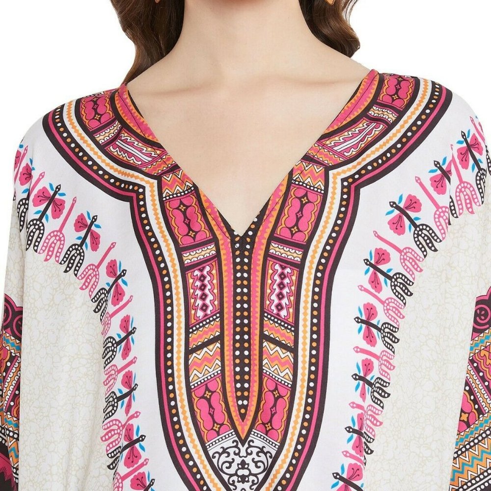 Women Casual Caftan Dress Beige Maxi Cover Up Dresses for Mother Days Gifts - Picture 6 of 8
